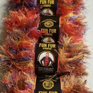 Fun fur - fuzzy yarn - fluffy yarn 4 skeins